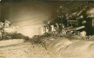 Valdez Alaska Winter Night McKinley Hunt C-1910 RPPC Photo Postcard 21-5030