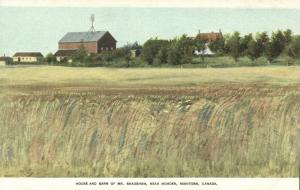 canada, MORDEN, Manitoba, House and Barn of Mr. Bradshaw (1910s) 160 Acre Farms