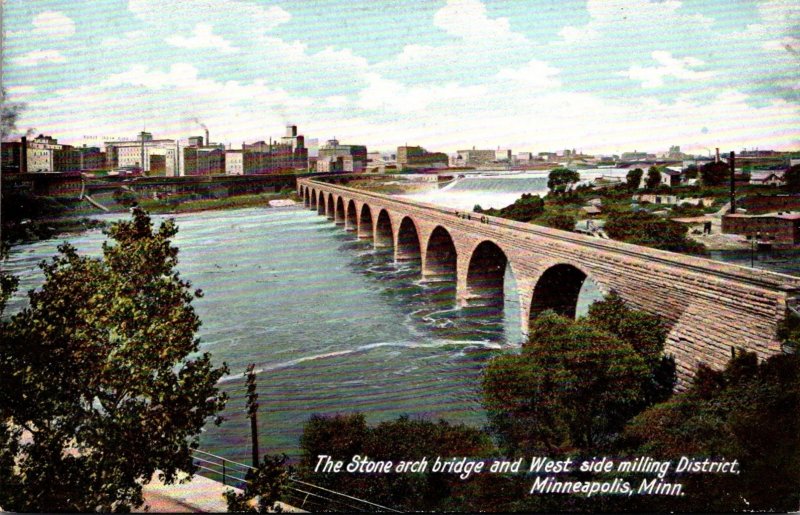 Minnesota Minneapolis Stone Arch Bridge and West Side Milling District