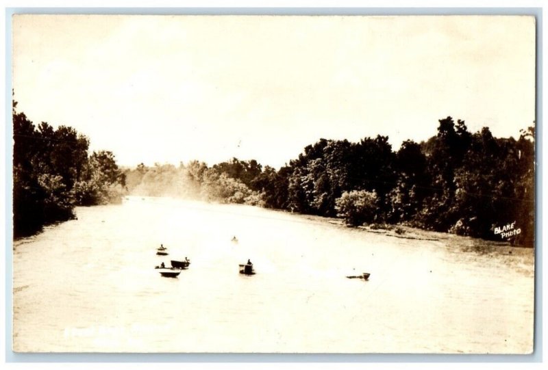 c1940's Speed Boat Racing Scene Elk River Noel Missouri MO RPPC Photo Postcard