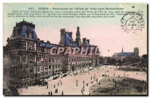 Old Postcard Paris Panorama of L & # 39Hotel City To Notre Dame