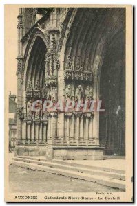 Old Postcard Auxonne Cathedrale Notre Dame Portal