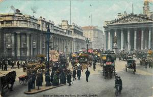 Bank of England and Royal Exchange London 1910