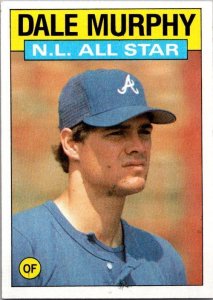 1986 Topps Baseball Card NL All Star Dale Murphy sk10672