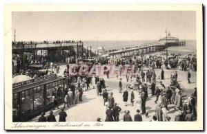 Netherlands Schveningen Old Postcard Boulevard Pier