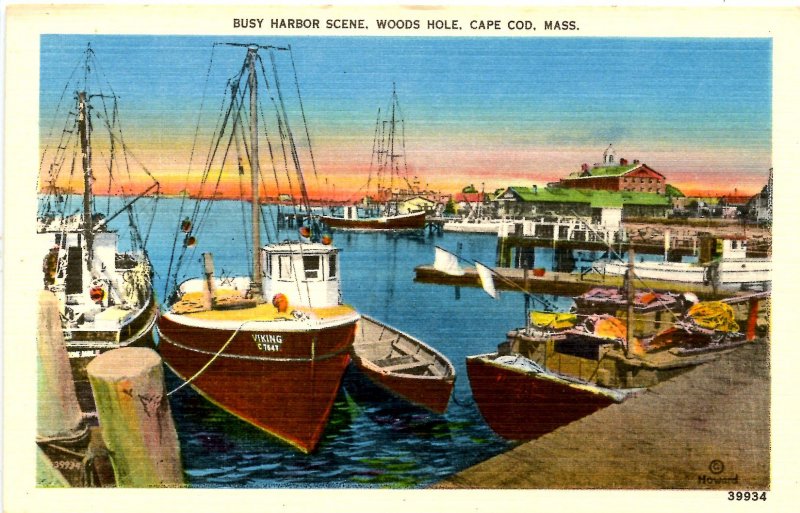 MA - Woods Hole, Cape Cod. Harbor Scene