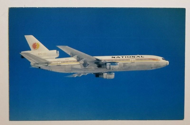 National Airlines DC-10 in Flight Blue Sky Postcard