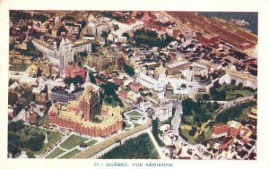 Vintage Postcard Vue Aerienne Aerial View City Architectural Buildings Quebec