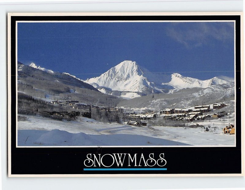 Postcard Snowmass Resort Village and Mt. Daly, Snowmass, Colorado