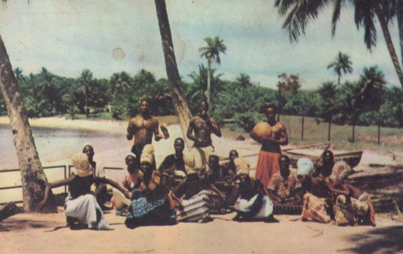 Sierra Leone 1965 African Dance Troup Original Postcard