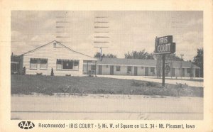 Mt Pleasant Iowa Iris Court Vintage Postcard AA39677