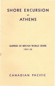 Shore Excursions At Greek Athens Greece Empress Of Britain 1931 World Cruise ...