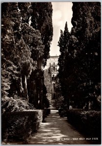 Tivoli - Viale Nella Villa D'Este Italy Museum Garden Real Photo RPPC Postcard