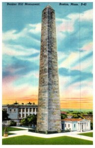 Bunker Hill Monument Charlestown Massachusetts Postcard