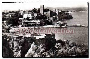 Postcard Old La Cote d'Aur Napoule beach and castle