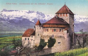 Vaduz Castle Liechtenstein Photochromie Postcard Swiss Mountains Purger Munich