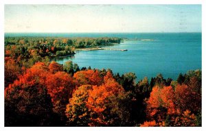 Postcard PIER SCENE Egg Harbor Wisconsin WI AS3902