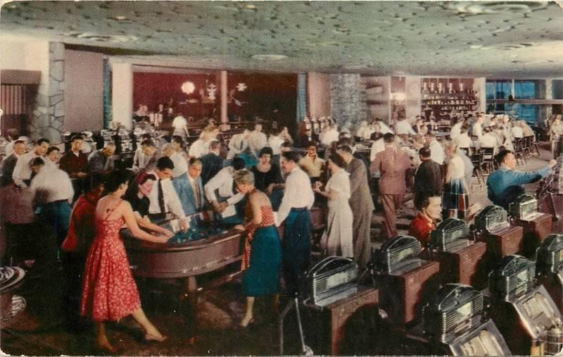 1955 Gambling Casino Hotel Flamingo Interior LAS VEGAS NEVADA Crocker 3262