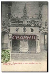 Belgie Belgium Old Postcard Oudenaarde Cheminee the reception room of the cit...