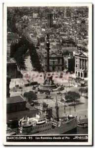 Old Postcard Barcelona Ramblas Desde El Pto