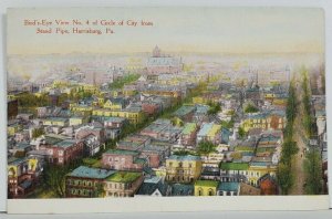 Harrisburg Pa Bird's Eye View No.4 Circle of City from Stand Pipe Postcard P18