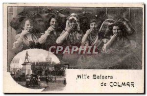 Colmar Old Postcard thousand kisses (costume headdress folklore)