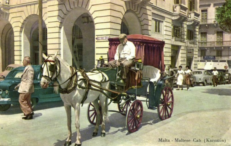 malta, Maltese Cab, Karozzin (1960s) Postcard