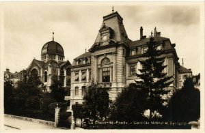 PC CPA JUDAICA, CHAUX DE FONDS, SYNAGOGUE ET CONTROLE, Postcard (b20115)