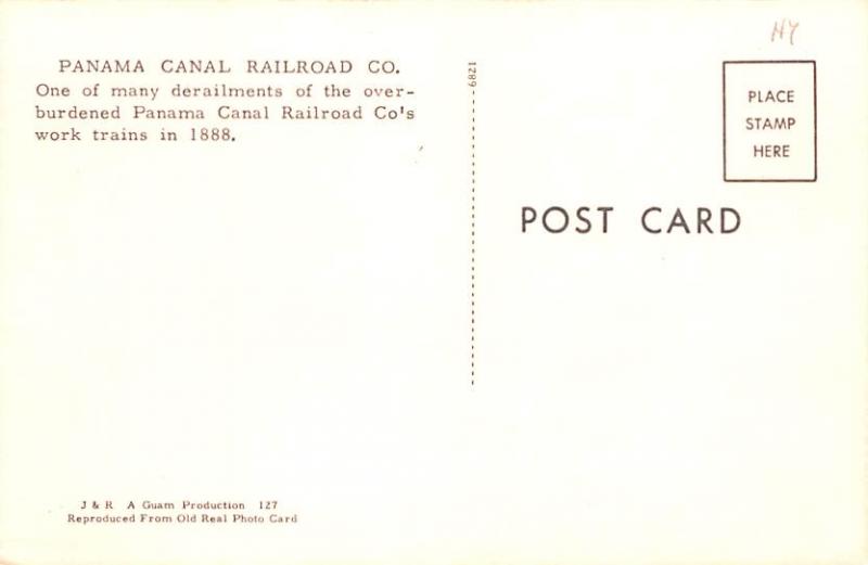  Panama Postcard Panama Canal Railroad Co, Derailment 1888 