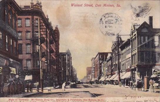 Walnut Street Des Moines Iowa 1907