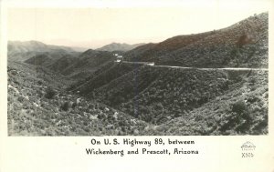 Postcard RPPC Wickenburg Prescott US Highway 89 Frasher X505 23-1936