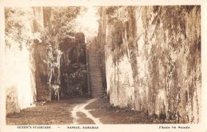 Nassau Bahamas Queen's Staircase Real Photo Vintage Postcard JF686245