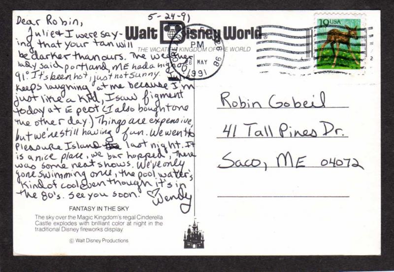 FL Walt Disney World Fireworks Cinderella Castle Amusement Park Orlando Florida