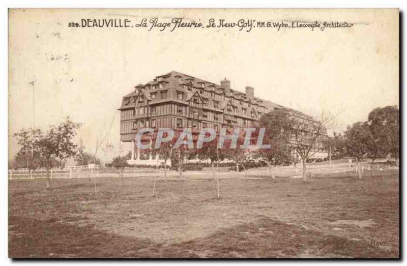 Old Postcard Deauville La Plage Fleurie The New Golf