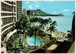 Sheraton Waikiki Hotel HI Hawaii Waikiki Beach Unused Continental Postcard C6
