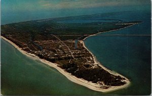 Vtg Aerial View Sanibel Island Bridge Causeway Florida FL Unused Postcard