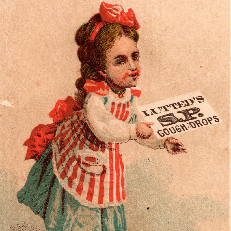 1880's Lutted's S P Cough Drops Buffalo New York Victorian Trade Card
