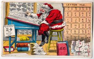 Christmas - Santa at His Desk