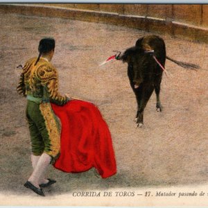 c1910s Spain Matador Postcard Red Muleta Bull Ring Corrida de Toros Photo MD