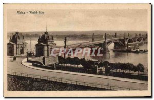 Old Postcard Mainz Rheinbrucke