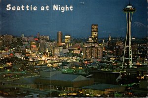 Washington Seattle Panorama At Night 1976