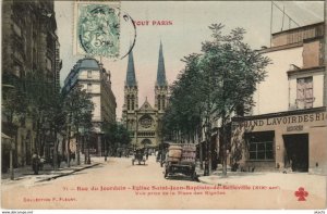 CPA TOUT PARIS (19e) 71 Rue du Jourdain Église J-B-de-Belleville (560425)