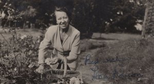 Flora Robson In Her Garden Antique Hand Signed Photo