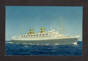 Holland America Lines Cruise Ship Liner SS Nieuw Amsterdam Boat Postcard
