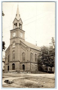 c1910's ME Church Scene Street Malone New York NY Beach RPPC Photo Postcard