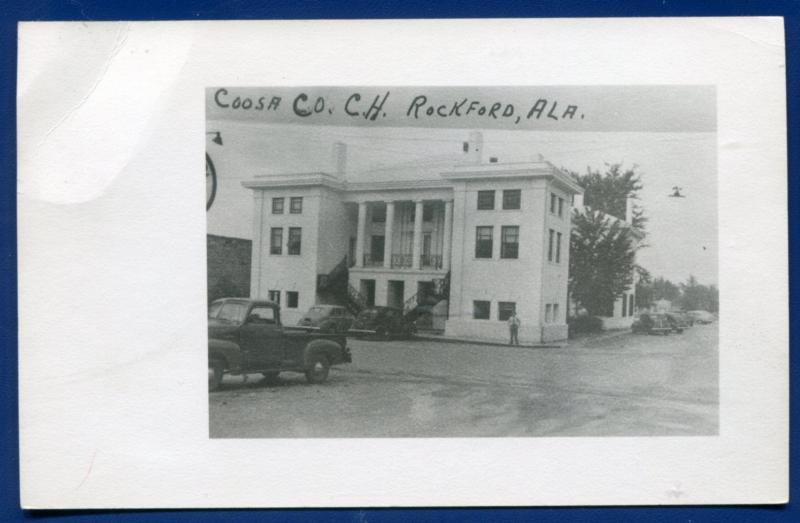 Rockford Alabama al Coosa County Court House real photo postcard RPPC