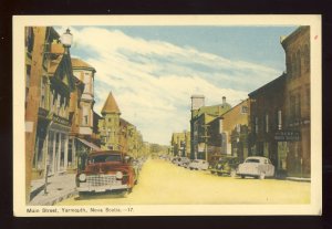 Yarmouth, Nova Scotia-N.S., Canada Postcard, Main Street Downtown, Old Cars