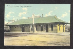 KEARNEY NEBRASKA BURLINGTON RAILROAD DEPOT TRAIN STATION VINTAGE POSTCARD