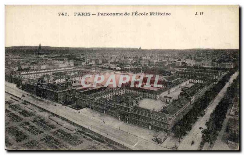 Old Postcard Panorama of Paris Military School I