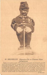 US17 Belgium Bruxelles Manneken pis en Chasseur alpin costume 1914 citation